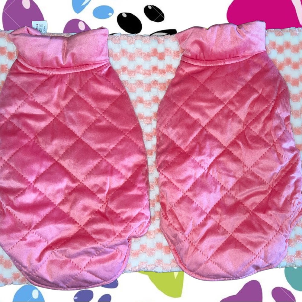 2 Super Soft Pink Dog Jackets Size L